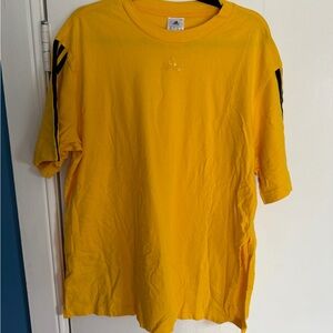 Adidas Women's Yellow Tee with Black Details